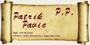 Patrik Pavić vizit kartica